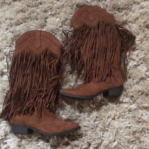 Fringe cowboy boots